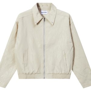 Crinkled Texture Windbreaker